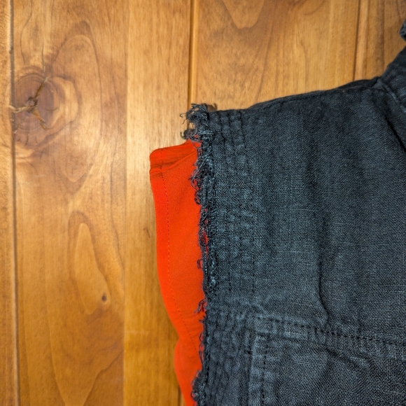 Black Sleeveless Button Down Shirt with Fringe - Picture 6 of 10